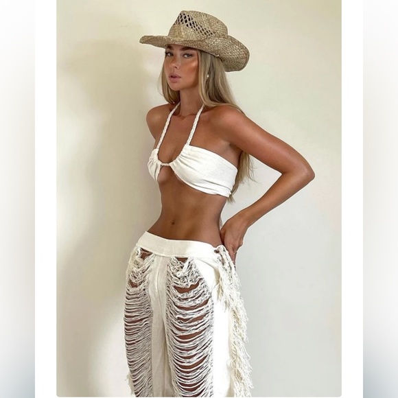 Handmade Quality Artisan Pieces 100% Organic Cotton Tulum Trousers And Top Set🔥